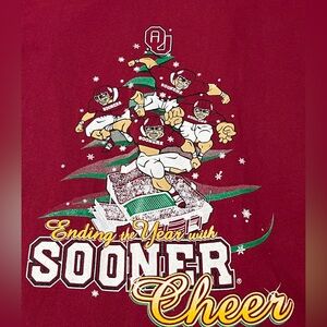 Oklahoma Sooners Ending The Year With Sooner Cheer LS Cotton Tee Shirt Adult M